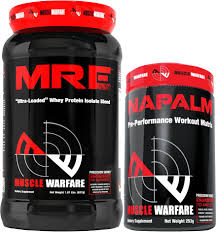 Muscle &amp; Strength - Finishing off the work week with an awesome protein + pre-workout deal! Get a FREE FULL SIZE Napalm pre-workout (.38 value!) with Muscle Warfare MRE protein for only